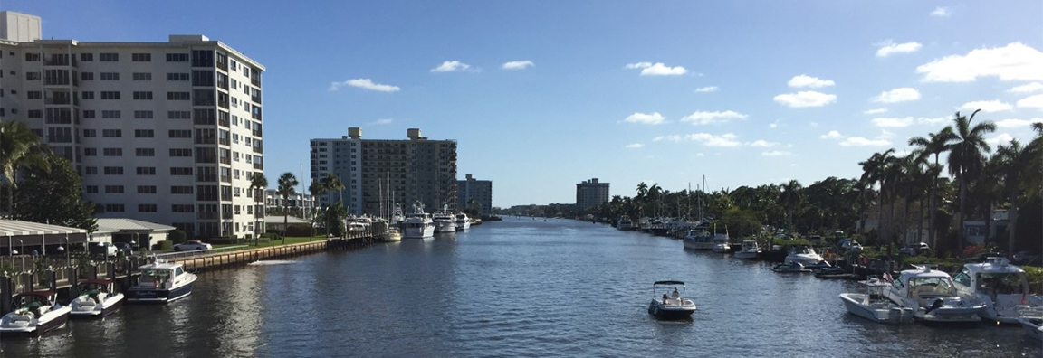 Intracoastal Waterway viewed from the Atlantic Avenue bridge in Delray Beach, Florida
