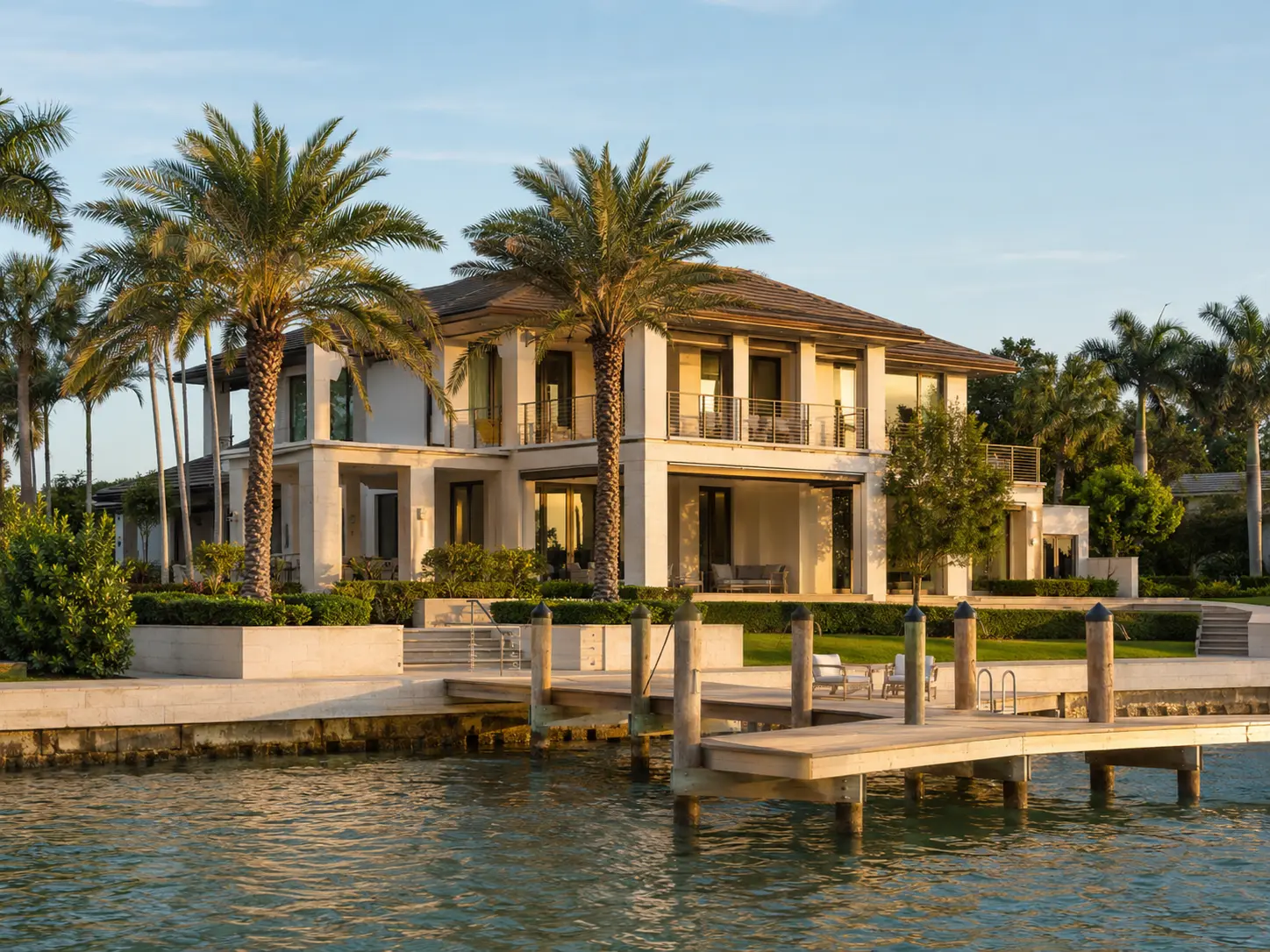 Waterfront homes and boats in Jupiter, Florida